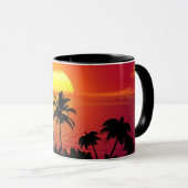 TROPICAL FLORIDA SUNSET Kaffeepucken Tasse (VorderseiteRechts)