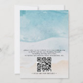 Tropical Flower Beach Elegant QR Code Wedding Einladung (Rückseite)