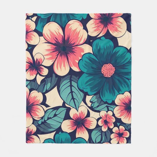 Tropical Flower Fleecedecke (Vorderseite)