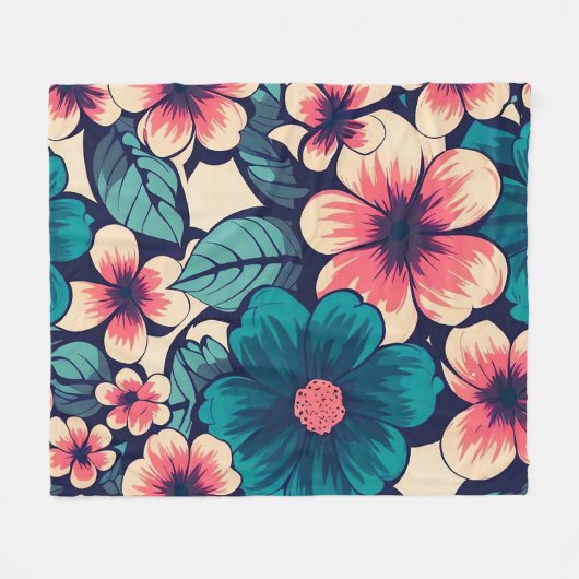 Tropical Flower Fleecedecke (Vorderseite (Horizontal))