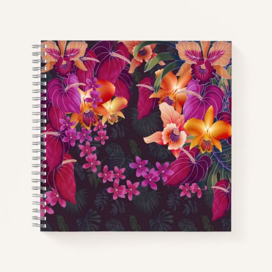 Tropical Flower Frenzy Notebook Notizblock (Vorderseite)