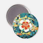 Tropical Flower Magnet (Vorderseite/Rückseite)