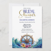 Tropical Flower Sailing Wheel Bridal Shower Einladung (Vorderseite)
