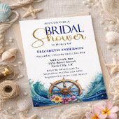 Tropical Flower Sailing Wheel Bridal Shower Einladung