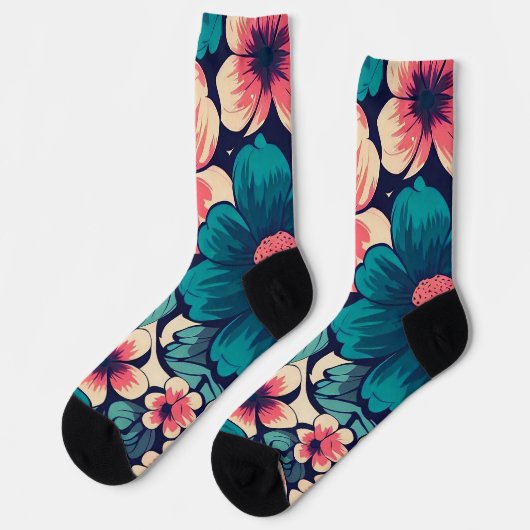 Tropical Flower Socken (Linkes Detail)