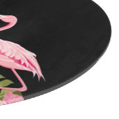 Tropical Flowers And Flamingos Schneidebrett (Ecke)