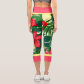 Tropical flowers and leaves capri leggings (Rückseite)