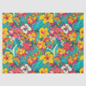 Tropical Flowers and Leaves Pattern Seidenpapier (Vorderseite)