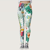 Tropical Flowers and Toucan Leggings (Vorderseite)