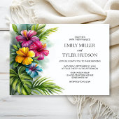 Tropical Flowers Greenery Wedding Einladung