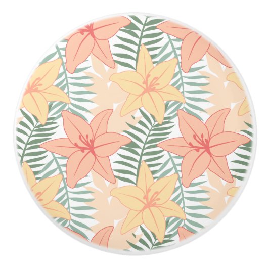 Tropical Flowers Keramikknauf (Vorderseite)