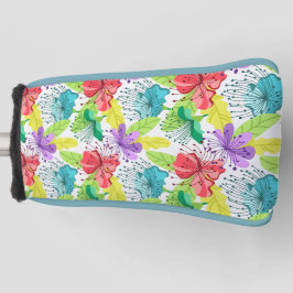 Tropical flowers seamless pattern golf headcover