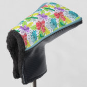 Tropical flowers seamless pattern golf headcover (3/4 Vorderseite)