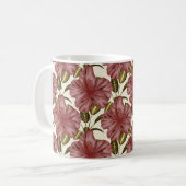 Tropical flowers seamless pattern | red flowers kaffeetasse (Vorderseite Links)
