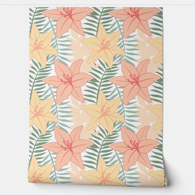 Tropical Flowers Tapete (Abrollen)