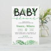 Tropical Foliage Baby Shower Einladung (Stehend Vorderseite)