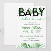 Tropical Foliage Baby Shower Einladung (Vorne/Hinten)