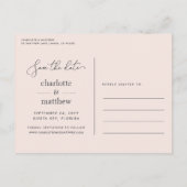 Tropical Foliage Beach Hochzeitsstift Save the Dat Ankündigungspostkarte (Rückseite)