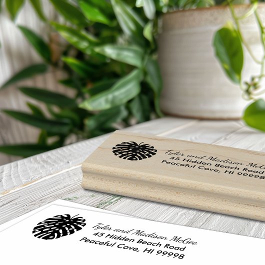 Tropical Foliage Beach Lights Weihnachtsfeiertag Gummistempel