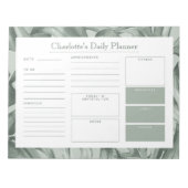 Tropical Foliage Custom Daily Desk Planner Notizblock (Vorderseite)