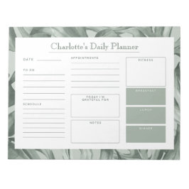 Tropical Foliage Custom Daily Desk Planner Notizblock