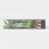 Tropical Foliage Desk Name Plakat Schreibtischnamensplakette (Vorderseite )