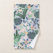 Tropical Foliage Floral Pattern Badhandtuch Set (Handtuch)
