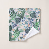Tropical Foliage Floral Pattern Badhandtuch Set (Waschlappen)