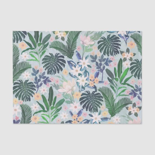 Tropical Foliage Floral Pattern Seidenpapier (Vorderseite)