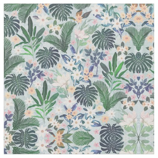 Tropical Foliage Floral Pattern Stoff (Nahaufnahme)