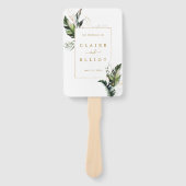 Tropical Foliage Gold Hochzeit Programm Fächer (Vorderseite)