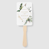 Tropical Foliage Gold Wedding Fächer (Vorderseite)