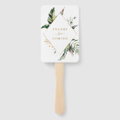 Tropical Foliage Gold Wedding Fächer (Rückseite)