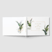 Tropical Foliage Gold Wedding Guest Book Gästebuch (Voll)