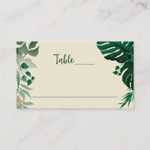 Tropical Foliage Green Modern Wedding Tischnummer Platzkarte