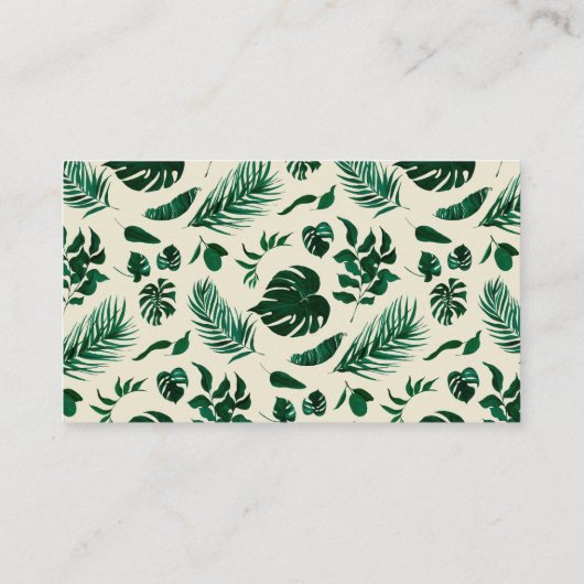 Tropical Foliage Green Modern Wedding Tischnummer Platzkarte (Rückseite)