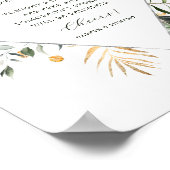 Tropical Foliage Green Wedding Open Bar Sign Poster (Ecke)