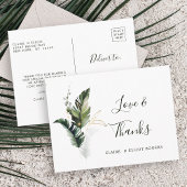 Tropical Foliage Green Wedding Vielen Dank Postkarte