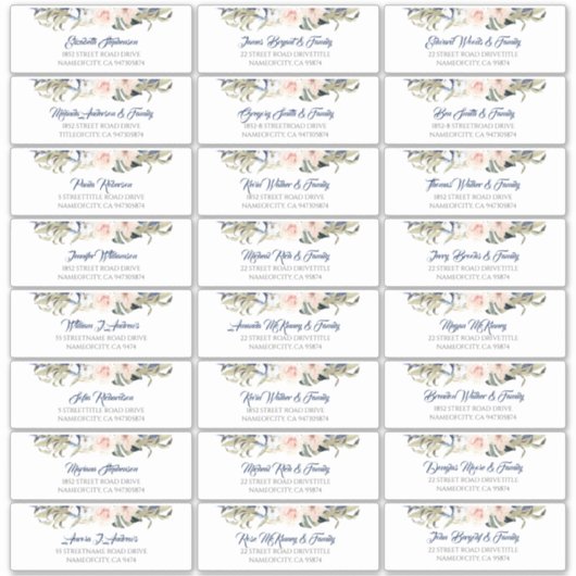 Tropical Foliage Guest Names Address Labels (Vorderseite)