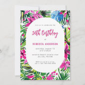 Tropical Foliage Hawaii Luau 30. Geburtstag Party Einladung (Vorderseite)