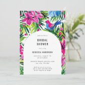 Tropical Foliage Hawaii Luau Wedding Brautparty Einladung (Stehend Vorderseite)