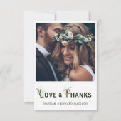 Tropical Foliage Letter Foto Danke Karte (Vorderseite)