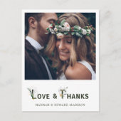 Tropical Foliage Letter Foto Vielen Dank Postkarte (Vorderseite)