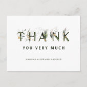 Tropical Foliage Letter Vielen Dank Postkarte (Vorderseite)