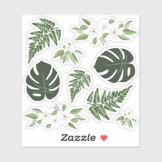 Tropical Foliage Monstera Fern Blume Aufkleber (Blatt)