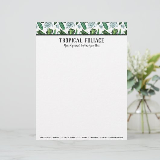 Tropical Foliage Palm Blätter & Grüne Wasserfarbe (Stehend Vorderseite)