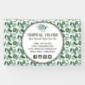 Tropical Foliage Palm Blätter & Grüne Wasserfarbe Banner (Horizontal)