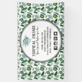 Tropical Foliage Palm Blätter & Grüne Wasserfarbe Banner (Vertikal)