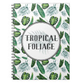Tropical Foliage Palm Blätter & Grüne Wasserfarbe Notizblock (Vorderseite)