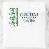 Tropical Foliage Palm Blätter & Grüne Wasserfarbe Rechteckiger Aufkleber (Tasche)